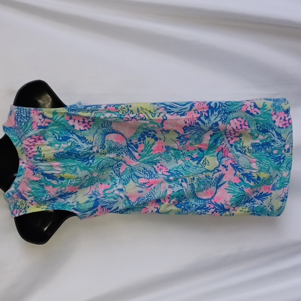 Lilly Pulitzer Mermaid Cove Shift Dress, Sz XL, 20" PTP, 30" L - Picture 5 of 8